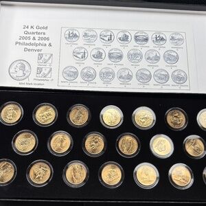 24 Karat Gold plated State Quarters Collection 2005-2006